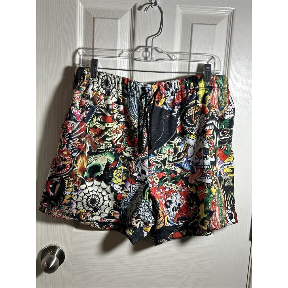 Ed Hardy Shorts Mens Medium‎ Colorful Drawstring Mesh